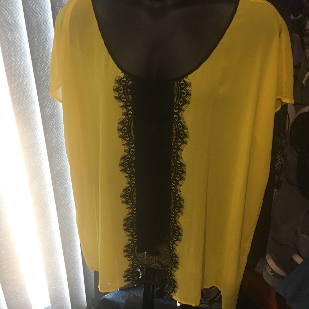 Light and sheer yellow top